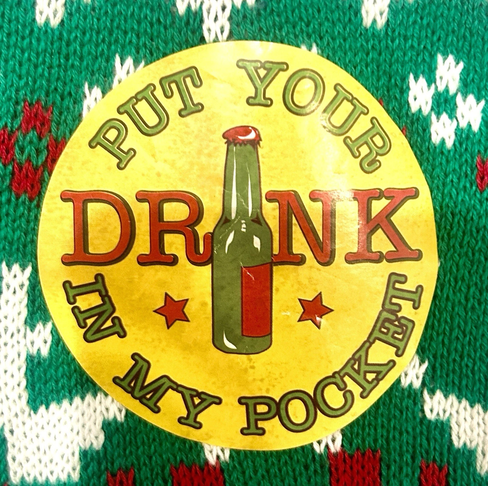 New Ugly Christmas Sweater 33 Degrees Sloth Pullover Beer Drink Pocket Men’s L