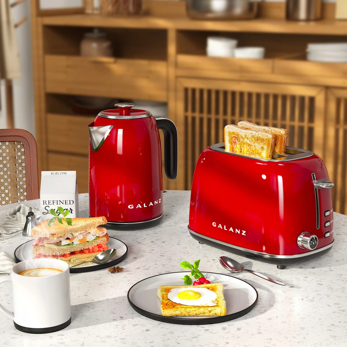 Galanz Retro Electric Kettle ,Red