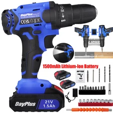 Cordless Drill Electric Screwdriver Drill Driver Power Tool with Battery&Charger