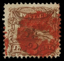 113 (2c Pictorial) INTENSE RED FANCY CANCEL - RARE! - Cf: SKINNER & ENO SD-T 35