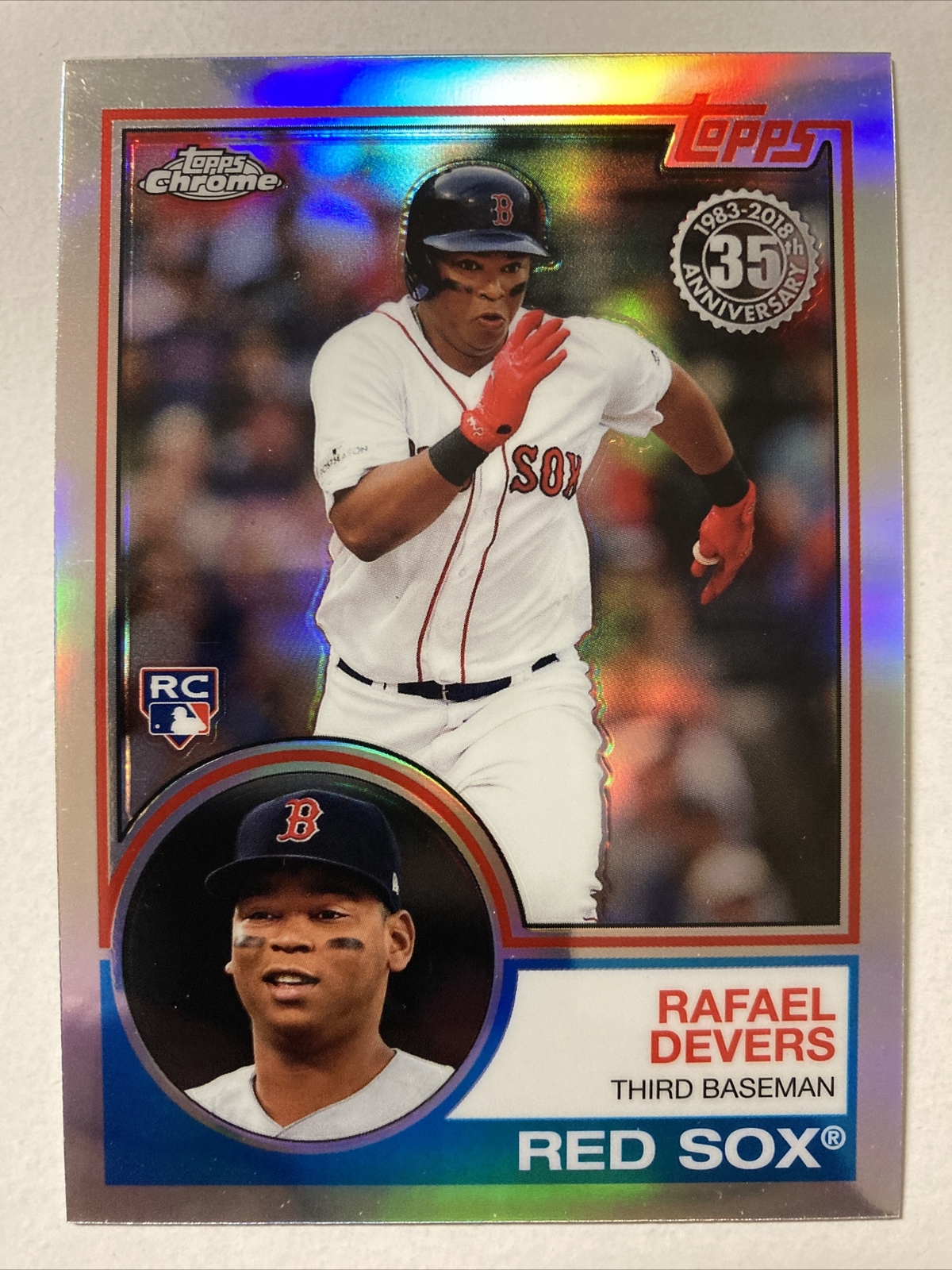 Rafael Devers 2018 Topps Chrome REFRACTOR 35th Rookie Card #83T-18 (1120)