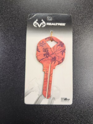 REAL TREE BLAZE ORANGE PRINTED KWIKSET KW1/KW10 KEYBLANK - READ DETAILS BELOW