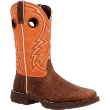 Durango Men's Rebel Cedar Bark & Monarch Orange Square Toe Boots DDB0392
