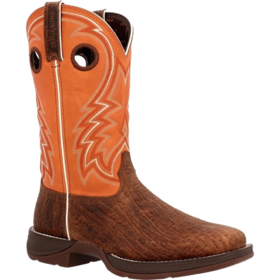 Durango Men's Rebel Cedar Bark & Monarch Orange Square Toe Boots DDB0392