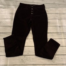 Universal Thread Womens 00 Pants Corduroy High Rise Button Front Skinny Purple
