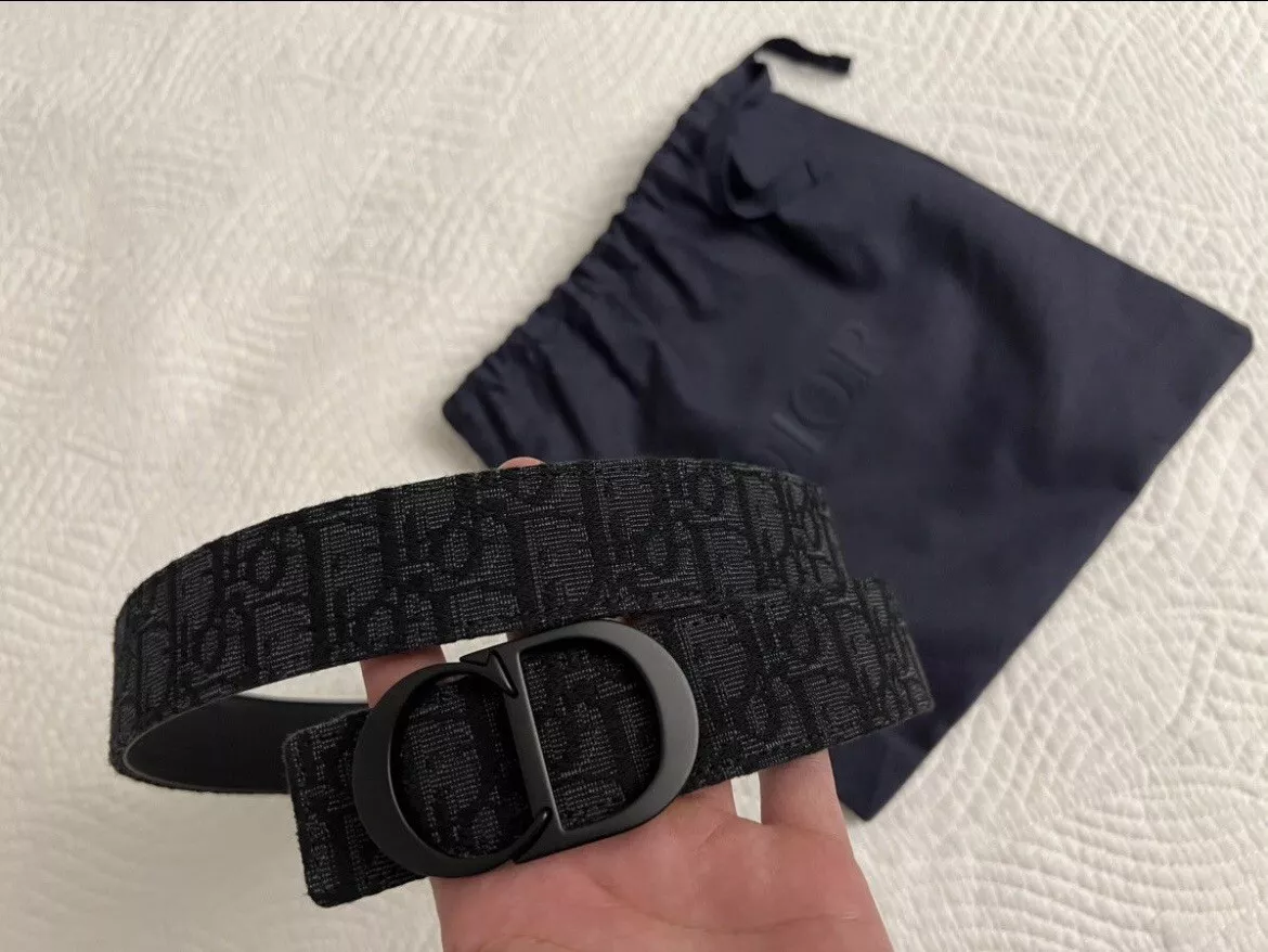 Ceinture réversible Christian Dior noire monogramme 100 40