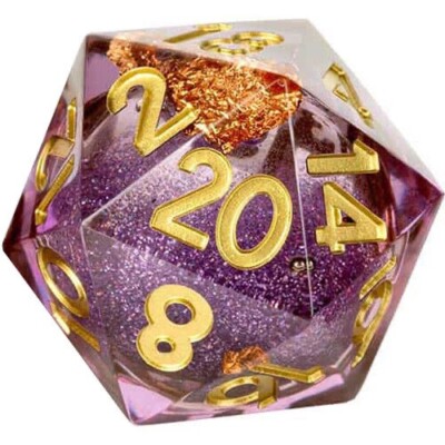Fanroll Elixir Liquid Core D20 Dice: Aether Abstract - NEW (Individual Dice)