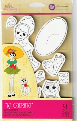 Prima Julie Nutting LA CATRINA Doll Cling Stamps ''Solecito'' Planner Tags 913519