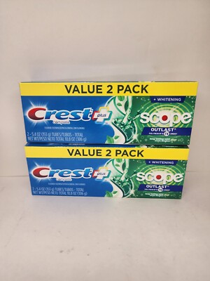Crest plus Scope Complete Whitening Toothpaste 5.4oz 2 Boxes Of 2 