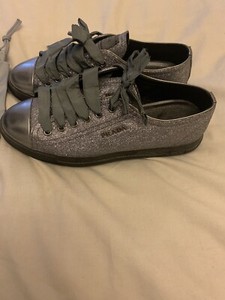 prada silver trainers