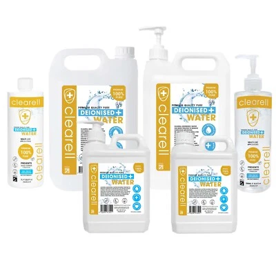 Clearell DEIONISED Water for Steam Iron Anti Limescale Car Battery De ionised