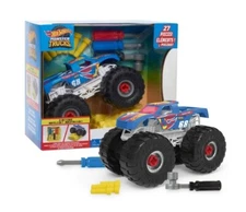BRAND NEW- Hot Wheels 27-pc Ready to Race Monster Truck Builder, BLUE