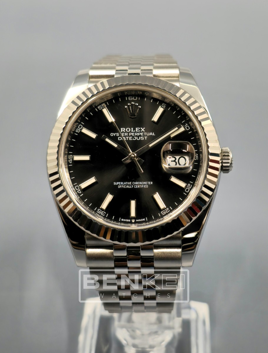 Rolex Datejust 41 Black Index Jubilee Stainless Steel Date