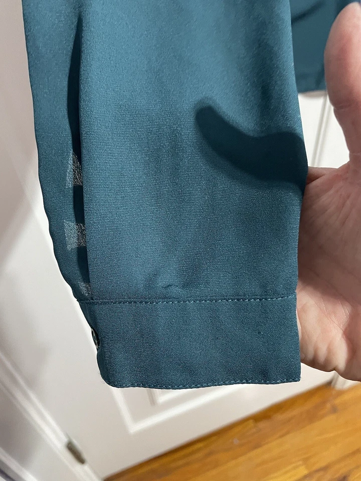 Camisa manga larga Olive & Oak para mujer talla XS verde azulado, lisa Foto 4 de 4