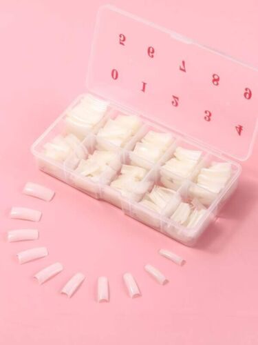 500 pcs Square False Nail Tips Half Cover Fake Nails Salon DIY Manicure Natural