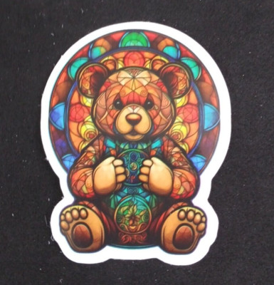 Beautiful Unique Stained Glass Style Sticker 2.25'' x 1 7/8'' (AC)