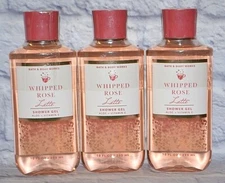 3 BATH & BODY WORKS WHIPPED ROSE LATTE ALOE + VITAMIN E SHOWER GEL BODY WASH 