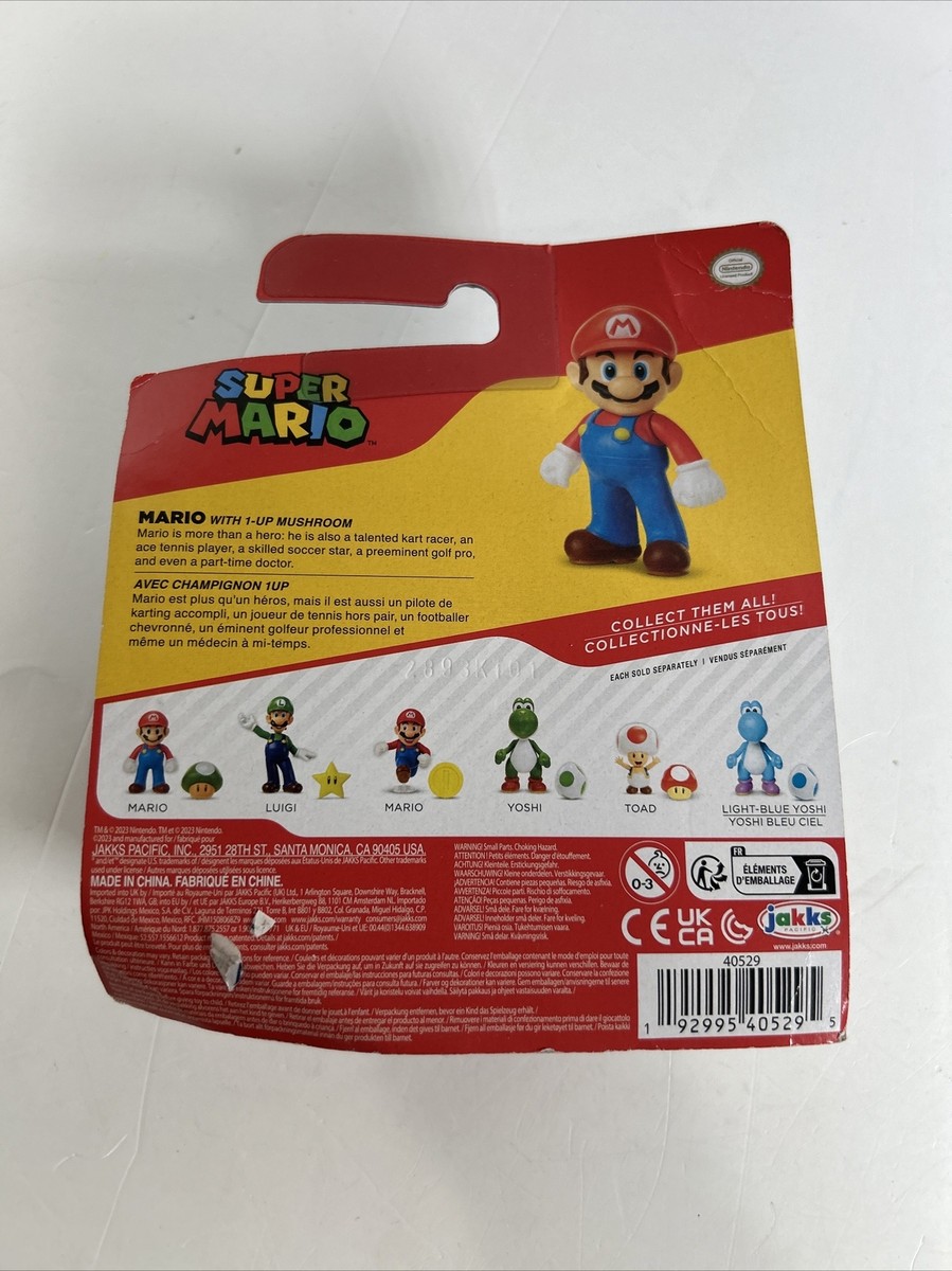 NEW! Nintendo Super Mario Bros. Action Figure, Mario with 1up