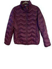 Time Tru Womens Purple Puffer Jacket M 8-10 Lightweight Warm Winter Coat