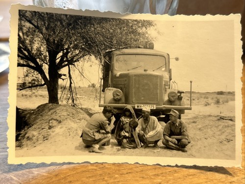 Foto Wk2 Wehrmacht Fahrzeug Kfz Pkw LKW Soldaten Front Kampf Afrika Dak