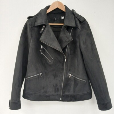 Mint Velvet Jacket Size UK 12 Black Biker Casual UK