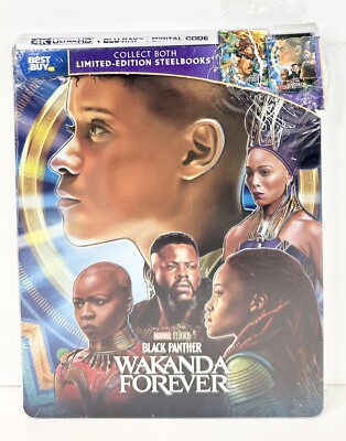 Black Panther: Wakanda Forever (STEELBOOK #1, 4K UHD, Blu-ray, Digital) NEW