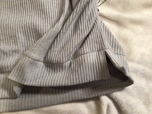 BETTER TOGETHER HOODIE SMALL nwt NEW GRAY LOOSE RIBBED CORDUROY TOP LONG SLEEVE - Bild 5 von 5