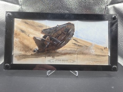 2022 Topps Star Wars Masterwork Millennium Falcon Triptych Sketch Card S Mohamed
