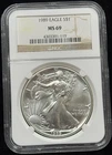 NGC MS69 1989 US American Silver Eagle One Dollar Silver Coin S$1-119