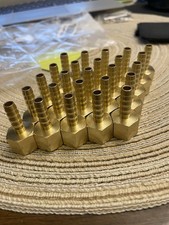 Lot of 25 pcs 1/4 HOSE BARB to 7/16 FEMALE NPT Brass Pipe Fitting NPT Thread