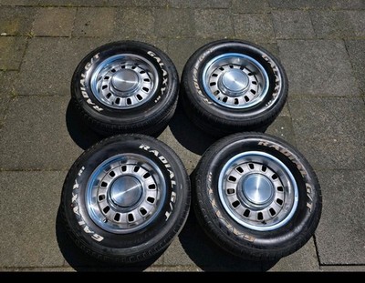 Original Ford Mustang 1965 1967 14  Stahlfelgen 12-Slot mit Dog Dish Caps 4x OEM