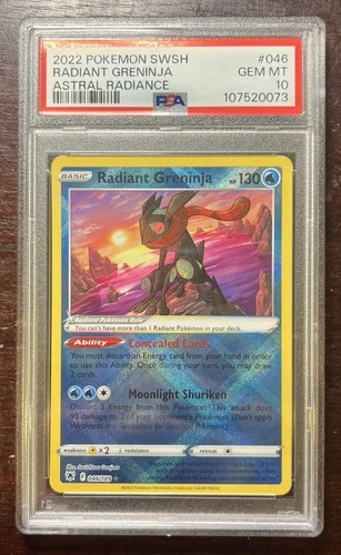 Pokémon Radiant Greninja Holo Rare Card Swsh10: Astral Radiance 046/189 PSA 10