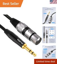 10FT Balanced XLR Female to 1/4 Inch TRS Mic Cable – Crystal Clear Sound