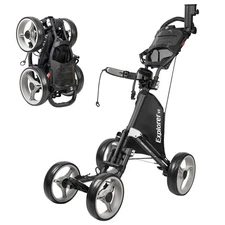 Explorer V8 SuperLite Golf Push Cart – Lightweight 4-Wheel Folding Trolley wi...