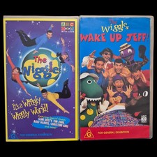 The Wiggles Its A Wiggly Wiggly World + Wake Up Jeff! Vintage VHS Tapes