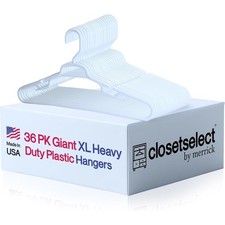 XL Plastic Hangers Heavy Duty 19 Pack Giant Garment Hangers for Oversized