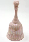Vintage Fenton Glass Rosalene Iridescent Pink Satin Opalescent Pearl Bell 6.75”