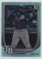 2025 Bowman Mega Box Chrome Aqua Mojo Refractor 51/125 Junior Caminero #13 04h3