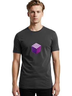 Rubik-S-Cube-3 Mens Graphic Tee, 100% Cotton, Casual Summer Wear