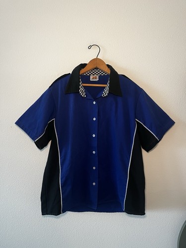 Speed Zone Race Gear Checkered Racing Crew Shirt XL