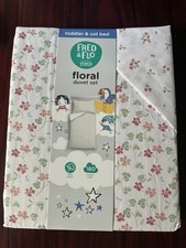 Fred & Flo Floral Toddler Cot Bedding Duvet Cover And Pillow Case