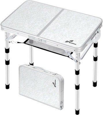 Camping Table: Adjustable Height Small Folding Table 23.6