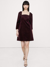 Banana Republic - Velvet Puff-Sleeve Mini Dress