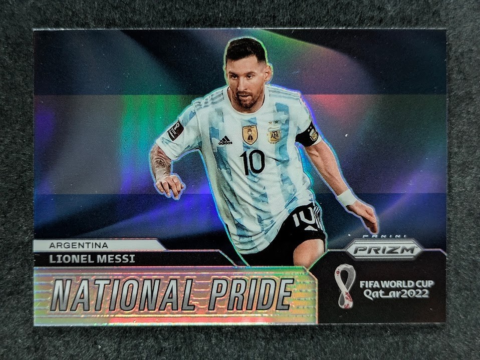 2022 Panini Prizm World Cup Qatar LIONEL MESSI Silver Prizm SP National Pride #1