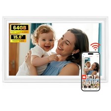 Digital Picture Frame 15.6" Frameo 64GB Large WiFi Electronic 15.6" White