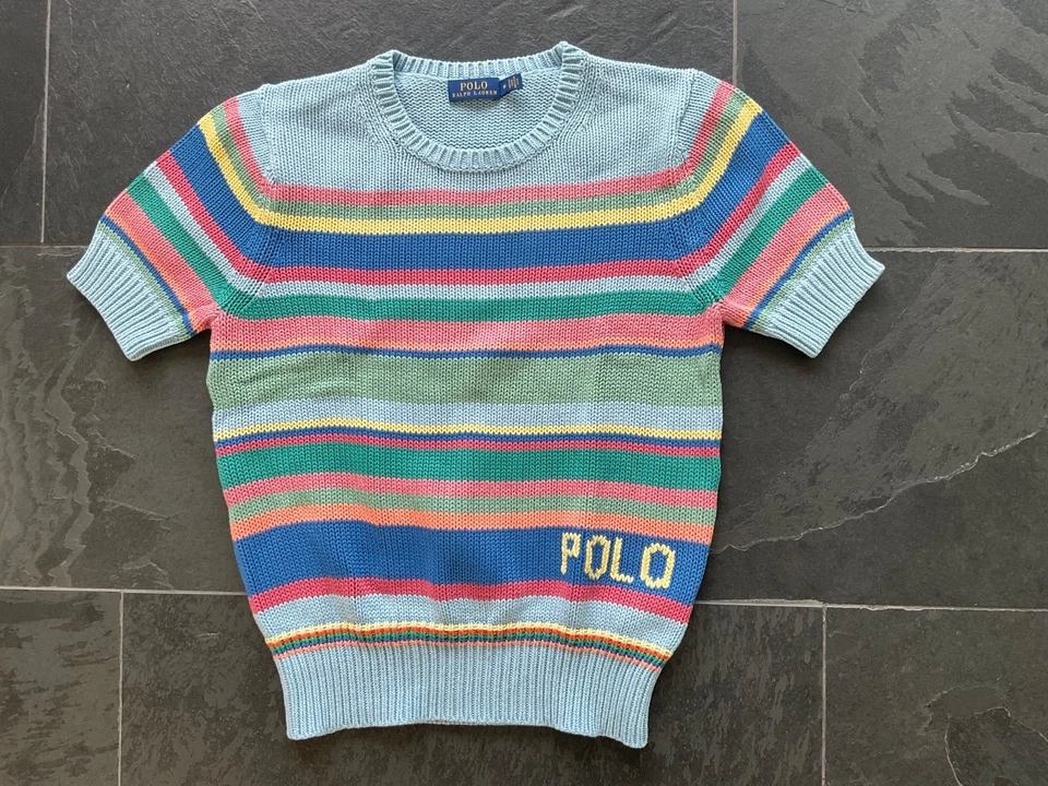 POLO RALPH LAUREN Pulli, hellblau-bunt gestreift, Gr. M - Bild 1 von 4