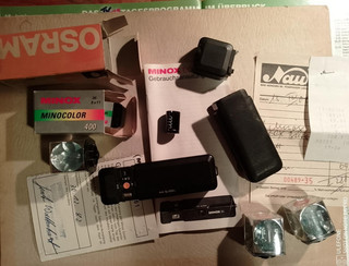 MINOX EC mit Blitzlichtadapter Messkette Lederetui Batteriekapsel Manual