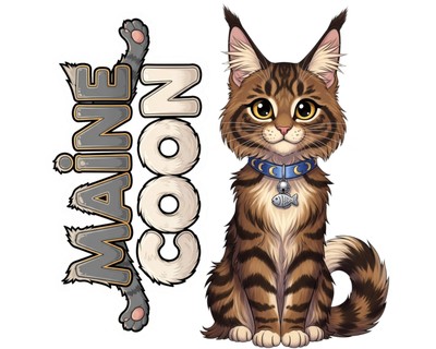 Maine Coon Sticker and Magnet - Gentle Giant Purrkins    Domestic Cat Breed | Wa