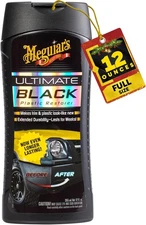 Meguiar's Ultimate Black Plastic Restorer, Durable Car Restorer for Faded... 