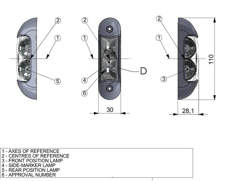 2 Feux de Gabarit d'Encombrement 12V 24V LED Rouge Blanc Orange Camion Remorque - Photo 3/4